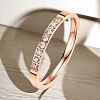 Stainless Steel and Crystal Rhinestone Finger Rings for Women FS-WG71548-10-1