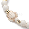 Tortoise Synthetic Turquoise Stretch Bracelets for Women BJEW-JB10106-05-3