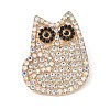 Cat Alloy Rhinestone Brooch JEWB-K039-04KCG-1