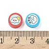 Printed Handmade Polymer Clay Beads CLAY-I016-08B-3