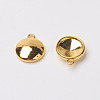 Tibetan Style Alloy Flat Round Charm Pendant Rivoli Xilion Pointed Back Chaton Rhinestone Settings PALLOY-O034-B-G01-1