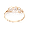 Natural Pearl Finger Rings RJEW-JR00603-4