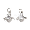 Brass Pave Clear Cubic Zirconia Charms CU-CBA6E4E-19P-D-1