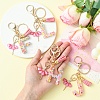 Letter A~Z Transparent Glitter Resin Pendant Keychains KEYC-FZ00024-17-4