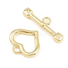 Heart Brass Toggle Clasps KK-G548-43G-02-2