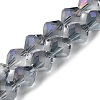 Electroplate Transparent Glass Beads Strands EGLA-I019-HR02-1