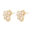 Brass Micro Pave Cubic Zirconia Stud Earring Findings KK-Z094-09G-3