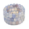 Dyed & Heated Natural Agate Oval Beaded Stretch Bracelet G-E010-01-20-1