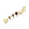 Brass Pave Cubic Zirconia Clear Cubic Zirconia & Natural Tiger Eye & Enamel European Dangle Charms GG-CBA3401-01G-B01-2