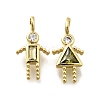 Brass Micro Pave Cubic Zirconia Pendants KK-D339-02G-08-1