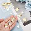 16Pcs 2 Styles Rack Plating Brass Glue-on Flat Pad Bails KK-AR0004-15-3