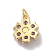 Rack Plating Brass Micro Pave Cubic Zirconia Charms KK-A160-22J-G-4