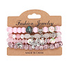 4Pcs Bohemian Style Alloy & Glass & Acrylic Charm Bracelets Set WG8E884-08-2