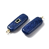 Natural Dyed Sesame Jasper Imitation Lapis Lazuli Pendants KK-Z137-04G-2