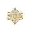 304 Stainless Steel Enamel Multi-strand Rings for Women STAS-OY012-54G-2