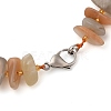 Natural Sunstone Chip Beaded Necklaces NJEW-P312-02P-3