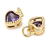 Real 18K Gold Plated Brass Inlaid Cubic Zirconia Charms ZIRC-L100-074G-03-2