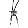 Flat Round with Ox-head Laria Necklace for Men Women NJEW-WH0011-11AS-2