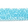 Transparent Electroplate Glass Beads Strands GLAA-F029-3mm-C20-1