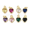 Real 18K Gold Plated Brass Inlaid Cubic Zirconia Charms ZIRC-L100-074G-1