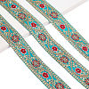Sparkle Polyester Flower Embroidery Ribbons SRIB-WH0011-266C-1