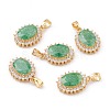 Golden Plated Brass Micro Pave Clear Cubic Zirconia Pendants ZIRC-F123-03C-1
