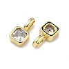 Brass Micro Pave Cubic Zirconia Charms KK-G555-21G-01-2