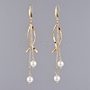 Shell Pearl Dangle Earrings EJEW-JE03905-01-1