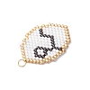 Glass Seed Beaded Twelve Constellations Pendants PALLOY-MZ00891-07-4