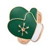 Christmas Theme Alloy Enamel Open Cuff Ring RJEW-C106-02E-KCG-1