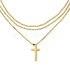 Cross 304 Stainless Steel Pendant Necklaces for Women NJEW-G157-07G-5