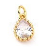 Brass Micro Pave Cubic Zirconia Pendants ZIRC-D120-01G-08-2