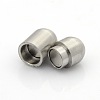 304 Stainless Steel Matte Surface Magnetic Clasps with Glue-in Ends STAS-O042-B-24-1