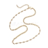 304 Stainless Steel Figaro Chain Ball Link Chain Necklaces for Women NJEW-JN05595-4