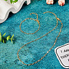 Brass Heart Link Chain Bracelet & Necklace with 304 Stainless Steel Lobster Claw Clasps SJEW-TA0001-03-5