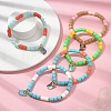 Polymer Clay Column Beaded Stretch Bracelets BJEW-JB09782-3