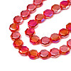 Electroplate Transparent Glass Beads Strands EGLA-N002-27-C02-3