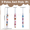 3Pcs 3 Styles Aluminum Crochet Hooks AJEW-WR0003-10-2