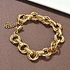 304 Stainless Steel Rolo Chain Bracelets for Women BJEW-S176-01G-A-1