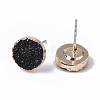 Electroplate Druzy Resin Stud Earrings RESI-S383-029A-2