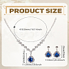 Brass Rhinestone Pendant Necklace & Stud Earring Sets SJEW-LP0001-51A-2