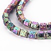 Electroplated Natural Lava Rock Beads Strands G-T114-71E-3