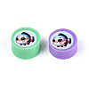 Printed Handmade Polymer Clay Beads CLAY-T022-12E-2