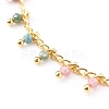 Natural Multicolor Tourmaline Charm Anklets AJEW-AN00399-2