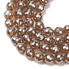 Electroplated Natural Agate Beads Strands G-B191-A07-6mm-17-2