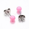304 Stainless Steel Spray Painted Stud Earrings LS-EJEW-H353-07-F-3
