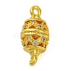 Brass Micro Pave Clear Cubic Zirconia Hollow Oval Connector Charms KK-A230-05B-G-1