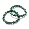 Natural African Jade Stretch Beaded Bracelets G-A185-01Q-2