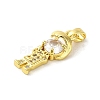 Rack Plating Brass Micro Pave CLear Cubic Zirconia Pendants KK-C053-07A-G-2