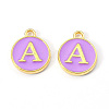Golden Plated Alloy Enamel Charms ENAM-S118-10A-1